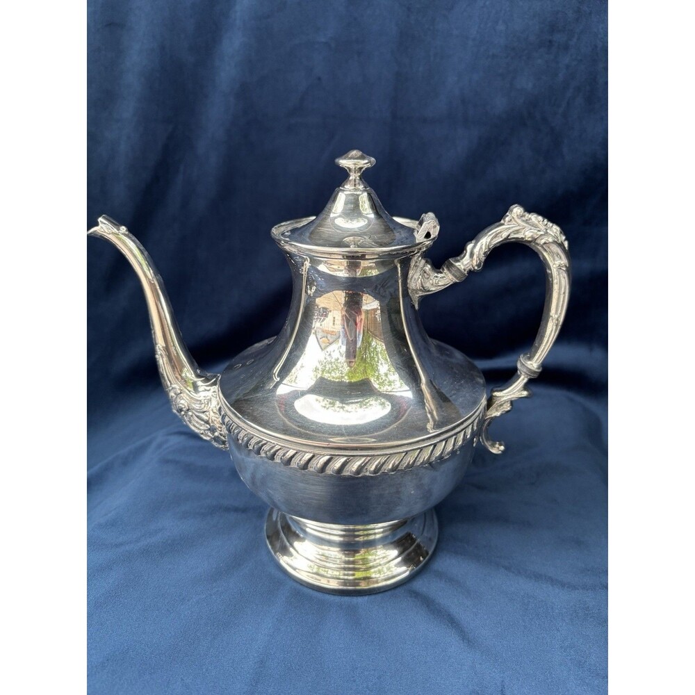 3-Piece Silverplate Tea/Coffee Set Lidded Pot Creamer Sugar Bowl Silver onCopper - Picture 5 of 16